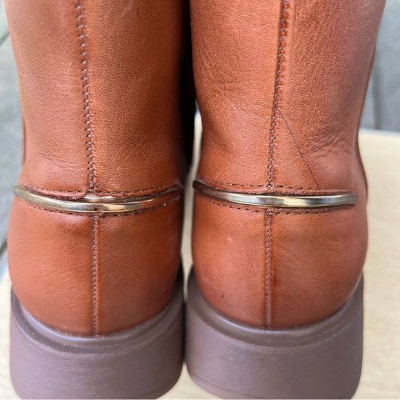 Franco Sarto Wm’s Bealy Cognac Leather Ankle Boots Sz 7.5 - Picture 8 of 13
